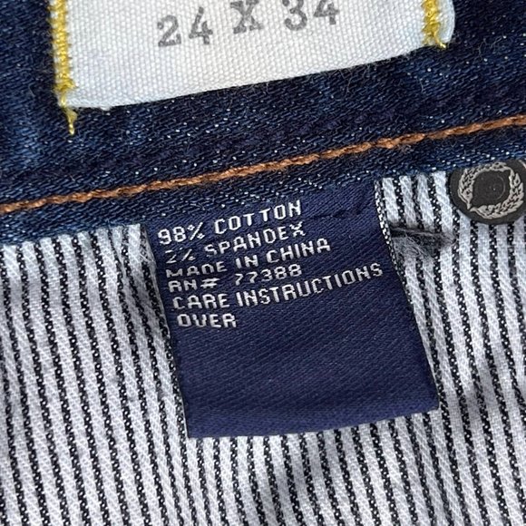 Madewell Rail Straight Low Rise Dark Blue Stretch Denim Jeans Womens Sz 24 x 34 - Picture 11 of 12